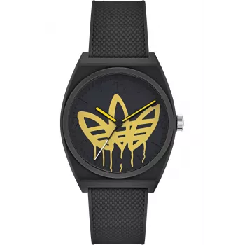 Adidas naiste käekell AOST22038 38mm roostevabast terasest korpusega musta silikoonrihmaga analoogkvartskell