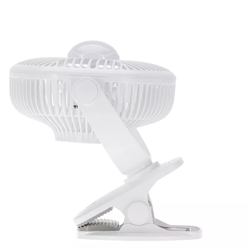 Adler AD 7335 laetav klambriga lauaventilaator, 6W, 12,7 cm, 3 kiirust, pöörlemine, valge