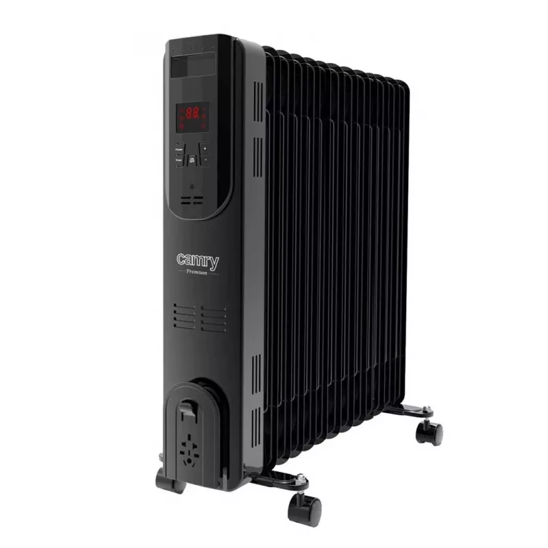 Adler Camry CR 7814 Õliga täidetud radiaator kaugjuhtimispuldiga, 2500 W, 3 kütteastet, 11 ribi, digitaalne termostaat, 24-tunnine taimer, LED-ekraan, ülekuumenemis- ja ümberkukkumiskaitse, must