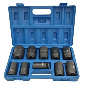 ADLER Löökmutrivõtme komplekt 3/4 inch 10-osaline 22-41 mm Cr-Mo must