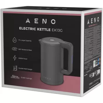 AENO elektriline veekeetja AEK0013G, hall, 1,7L, 1850-2200W, Strix kontroller