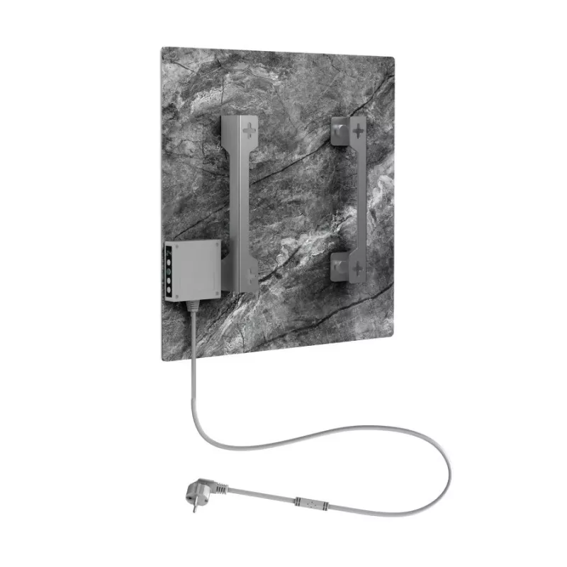 AENO Premium Eco Smart Quadro Wall Heater 500W, 50x50cm, Karastatud klaas, Infrapuna+konvektsioon, LED-ekraan, Wi-Fi, Antiikmarmor, Piiratud tiraaž