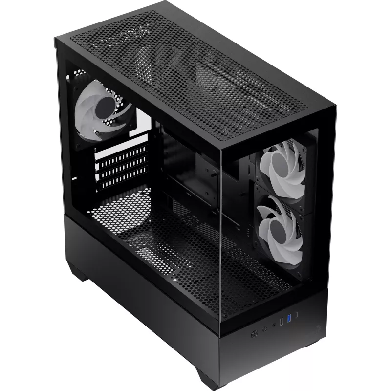 AEROCOOL P300D G-BK-v1 Mini Tower ATX korpus, must, karastatud klaas