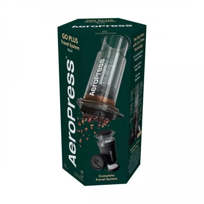 AeroPress Go Plus Travel Kohvipress Termostassiga - Black
