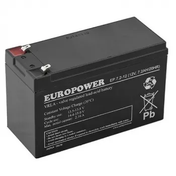 AGM Aku EUROPOWER Series EP 12V 7.2Ah (Eluiga 6-9 aastat)