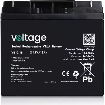 AGM-aku Voltage 12V 18Ah VE12-18 (Eluiga 6-9 aastat)