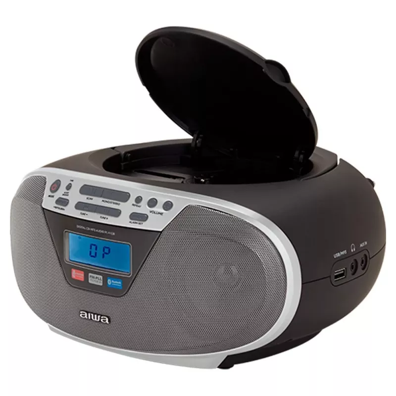 Aiwa BBTU-400SL Kaasaskantav stereosüsteem CD/FM RDS/USB/Bluetooth hõbedane MP3-esitus