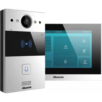 Akuvox C313W-2/R20A-2 2-Wire IP Video Intercom Kit with 7-inch Touchscreen Monitor and RFID Door Station