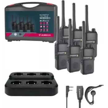 Albrecht Tectalk Worker 3 PMR446 Raadiosidekomplekt – 6 raadiot tööriistakastiga