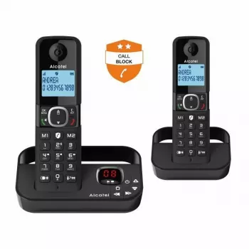 Alcatel 8517110010 DECT juhtmeta telefonitoru 1,5-tollise merevaigukollase taustvalgustusega ekraaniga