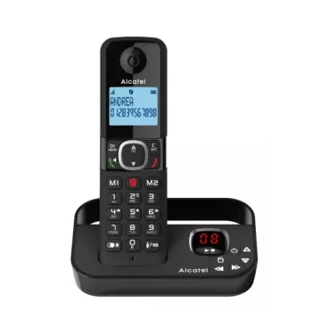 ALCATEL F860 Voice DECT juhtmevaba telefon, must, automaatvastaja, tüütute kõnede blokeerija, ökomode ATL1423419