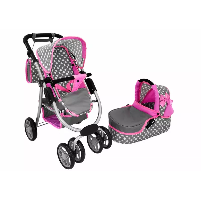 ALICE Nukukäru 2-in-1 Kärjekott Roosad Tähed