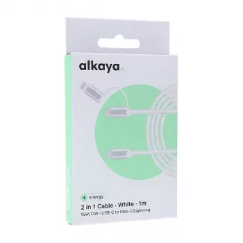 ALKAYA Speed Flex Punutud Andmekaabel 65W 1m Valge (CL-60006)