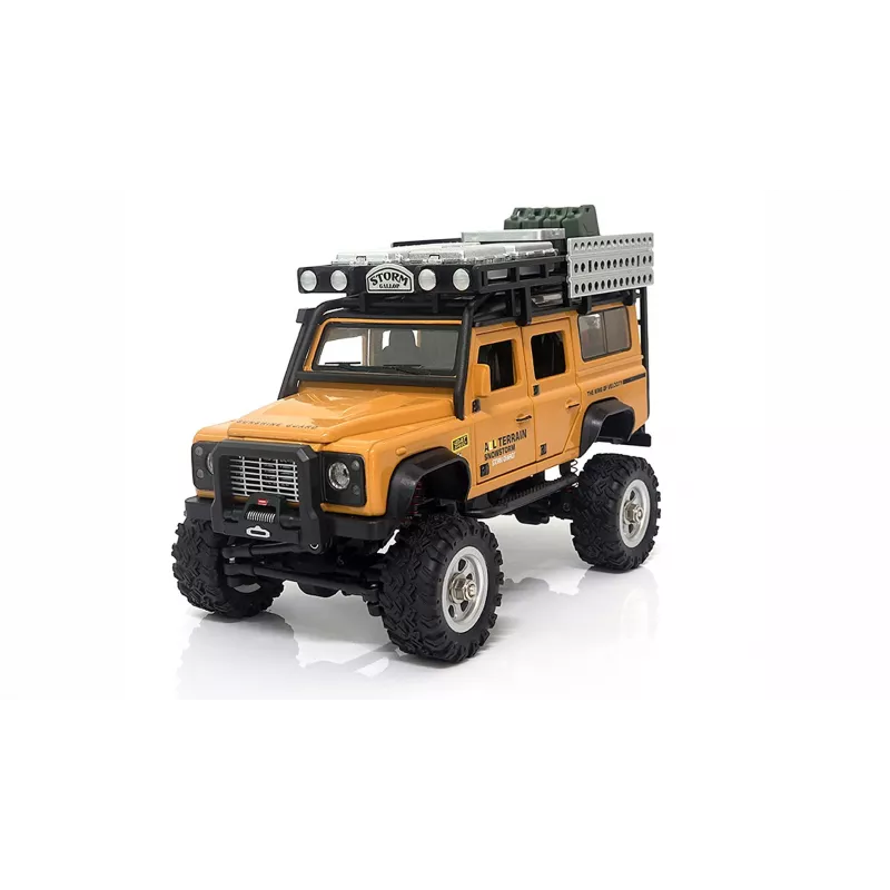 AMEWI D90X28 Metallist Scale Crawler 4WD RC Auto 1:28 Kollane