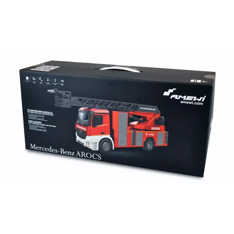Amewi Mercedes-Benz tõstetavate redelitega tuletõrjeauto 1:18 RTR 2,4GHz veepihustiga