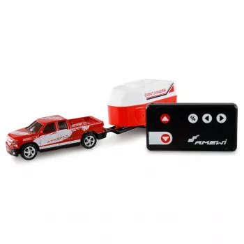 AMEWI RC Pikap Die Cast hobusehaagisega 1:64 RTR Punane (22681)