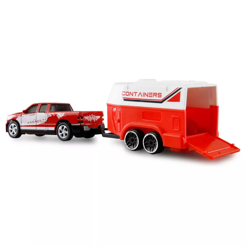 AMEWI RC Pikap Die Cast hobusehaagisega 1:64 RTR Punane (22681)