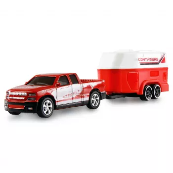 AMEWI RC Pikap Die Cast hobusehaagisega 1:64 RTR Punane (22681)