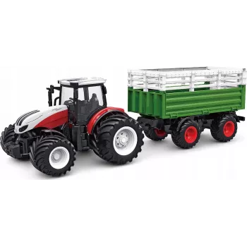 AMEWI RC traktor koos kariloomade haagisega 1:24 mõõtkavas 4WD 2.4GHz kaugjuhitav veok (22601)