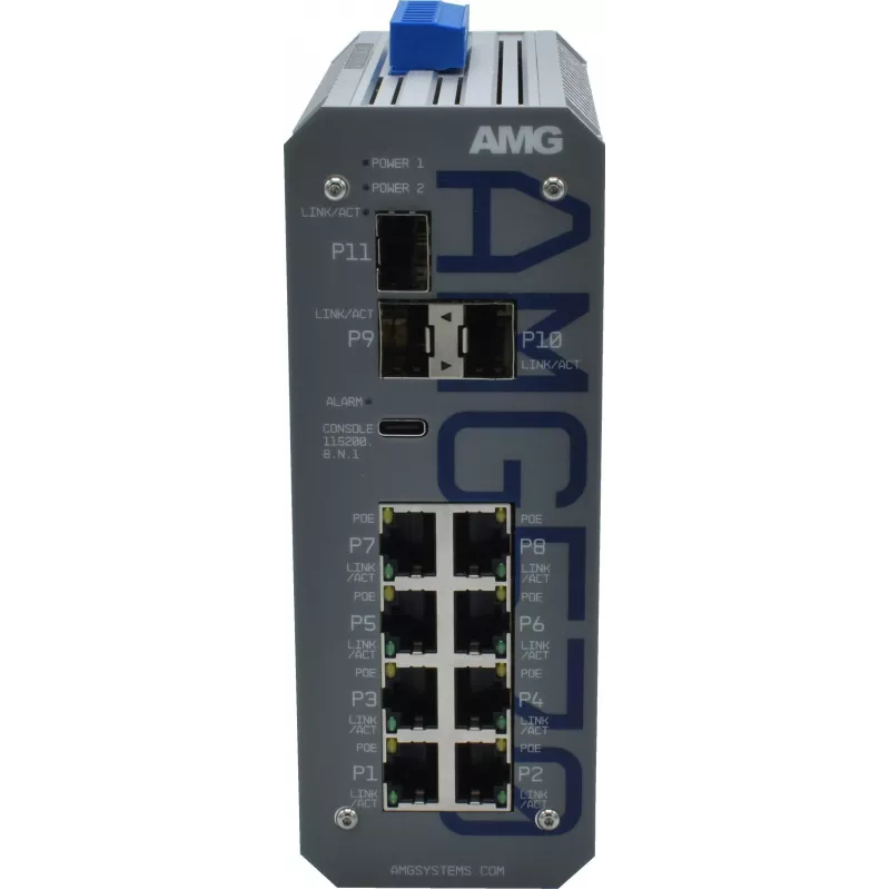 AMG Industrial hallatav kommutaator, 8x 10/100 Mbps, DIN-liist, redundantne toide