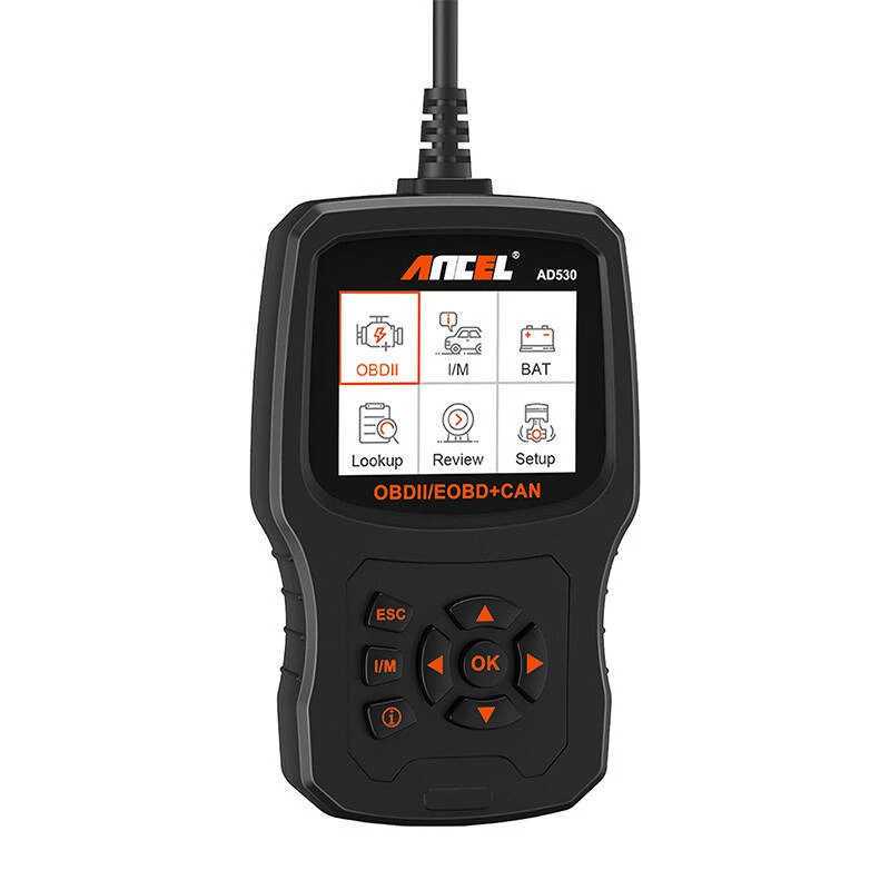ANCEL AD530 OBD2 diagnostikaskanner 2,8-tollise TFT-värviekraaniga, eluaegsed tasuta uuendused