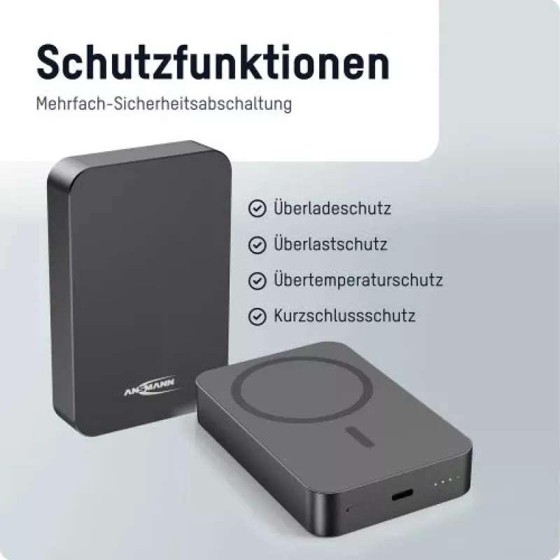 ANSMANN 1700-0199 10000 mAh juhtmevaba toitepank, antratsiit