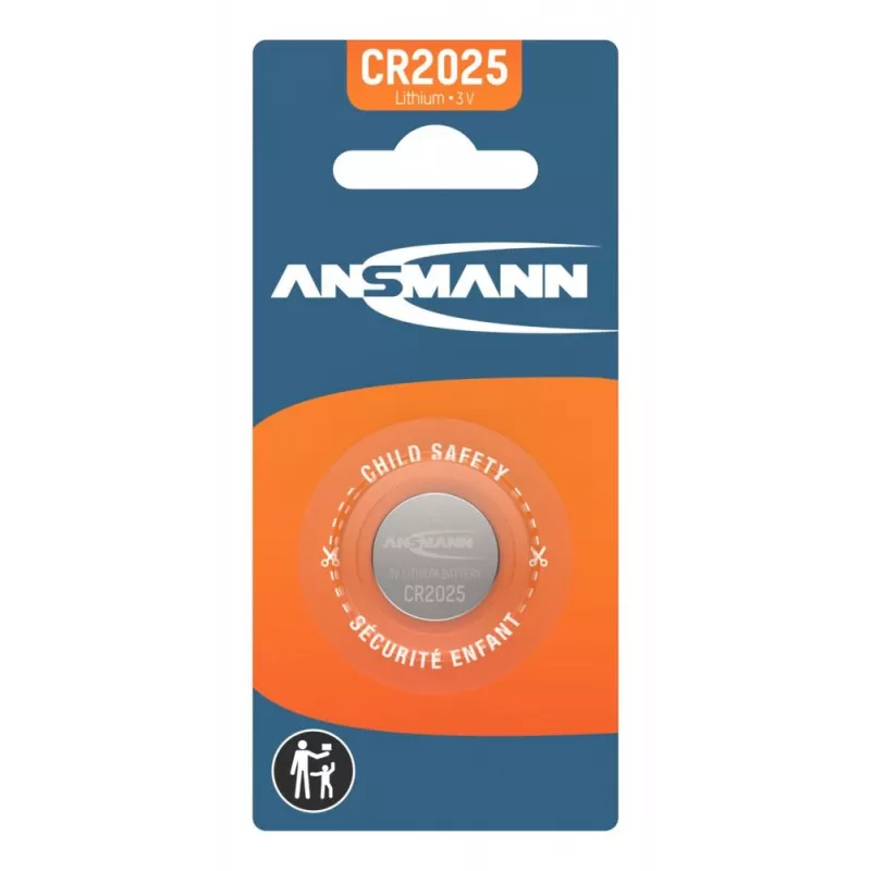 ANSMANN CR2025 Lithium Button Cell Battery, 3V, 160mAh, 1-Pack Blister