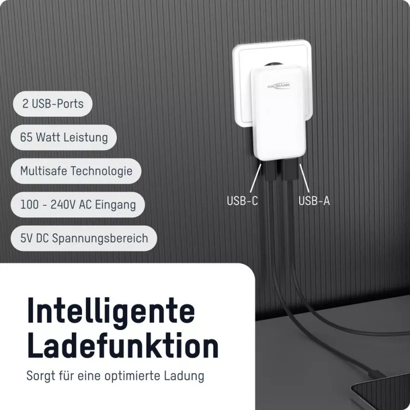 ANSMANN USB Laadija 265PD 65W