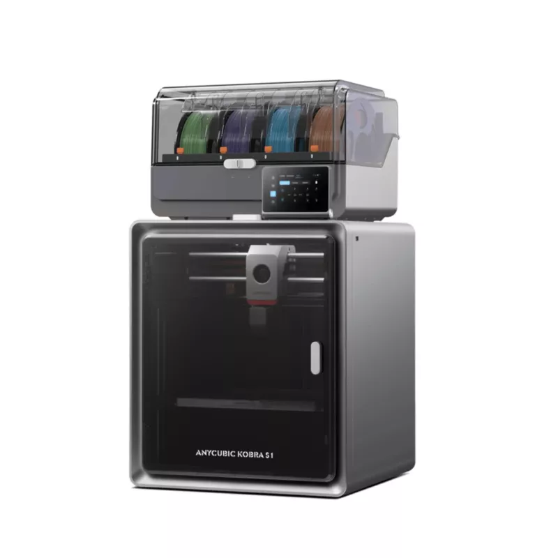 ANYCUBIC S1 Combo V2 FDM 3D-printer, 250 x 220 x 220 mm ehitusmaht, 500 mm/s kiirus, automaatne nivelleerimine, PEI-plaat, Klipper-püsivara, Wi-Fi, 4.3 inch puuteekraan, 400W võimsus