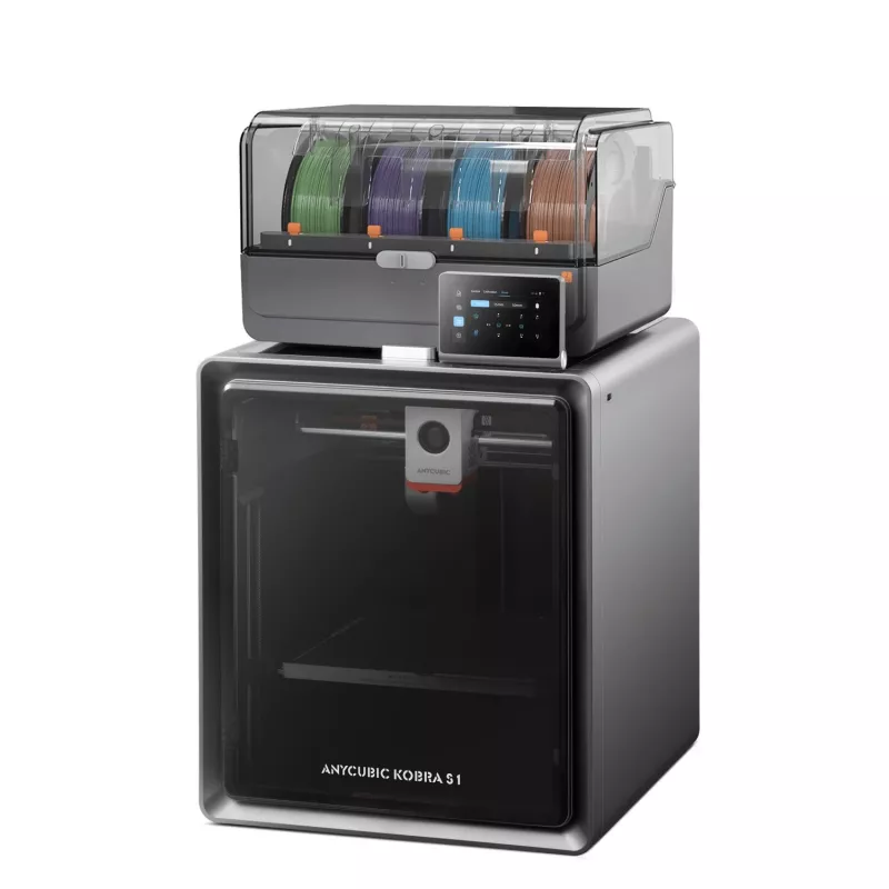 ANYCUBIC S1 Combo V2 FDM 3D-printer, 250 x 220 x 220 mm ehitusmaht, 500 mm/s kiirus, automaatne nivelleerimine, PEI-plaat, Klipper-püsivara, Wi-Fi, 4.3 inch puuteekraan, 400W võimsus
