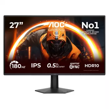 AOC 27G50F 27 tolli Full HD IPS mängumonitor, 1920x1080, 180Hz, 4ms, HDR10, FreeSync Premium, HDMI/DisplayPort, VESA, must