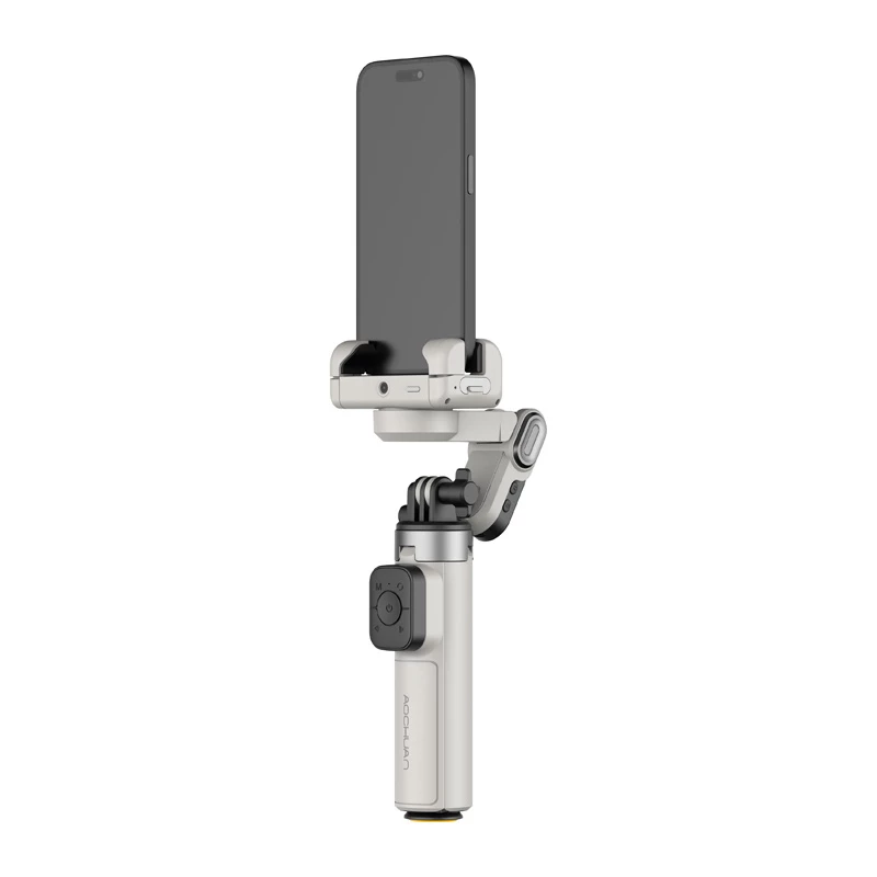 AOCHUAN M3 Pro Gimbal AI Statyw Selfie Stick 180cm koos LED-lambi ja RGB-valgustusega Must