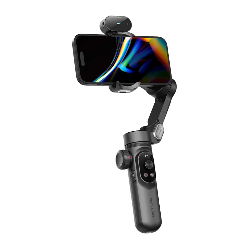 AOCHUAN Smart X Pro 3-teljeline gimbal-stabilisaator AI-jälgimise ja žestijuhtimisega nutitelefonile, must