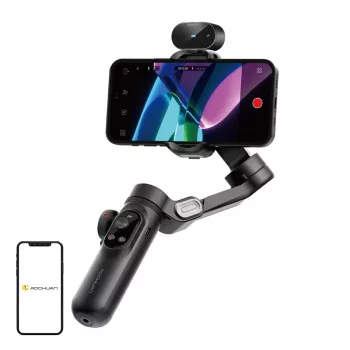 AOCHUAN Smart X Pro 3-teljeline gimbal-stabilisaator AI-jälgimise ja žestijuhtimisega nutitelefonile, must