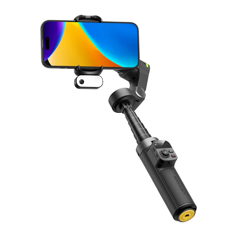 AOCHUAN Smart X3 AI Tracking Gimbal Stabilizer with LED Light and Selfie Stick for Smartphone, Black