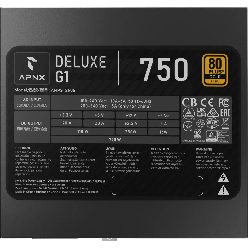 APNX DELUXE G1 750 (Must, 750 W)