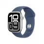 Apple Watch 10 LTE 42mm Alu, silver (QLA) – GPS + Cellular nutikell hõbedase alumiiniumkorpusega ja tormisinise spordirihmaga