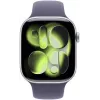 Apple Watch Series 11 (2025) GPS 46mm Silver Aluminum Case with Purple Fog Sport Band M/L
