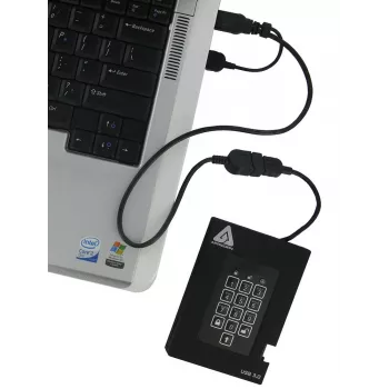 Apricorn Aegis Padlock Fortress A25-3PL256-500F välkmälu - 500GB - USB 3.2 Gen 1 - AES 256-bit riistvaraline krüpteerimine - must