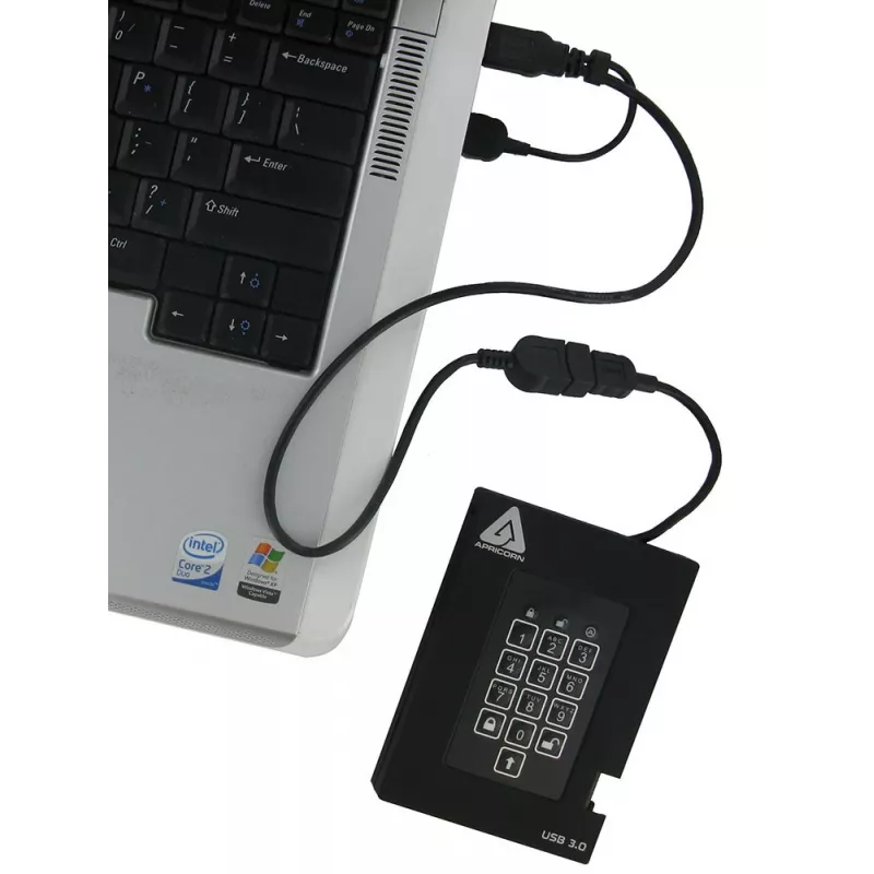 Apricorn Aegis Padlock Fortress A25-3PL256-500F välkmälu - 500GB - USB 3.2 Gen 1 - AES 256-bit riistvaraline krüpteerimine - must