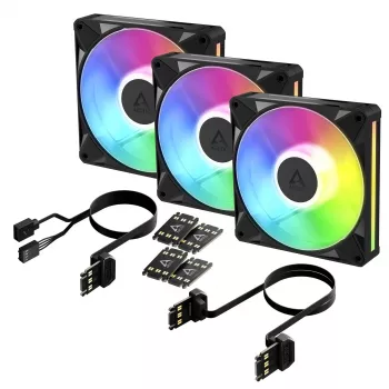 Arctic BioniX P14 A-RGB 140mm PWM Fan 3-Pack - Must - Addressable RGB, 2500 RPM, 186 m³/h