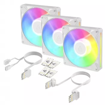 Arctic BioniX P14 A-RGB (Valge) 3-Pack | 140 mm PWM Korpusventilaator A-RGB valgustusega, 400–2500 RPM