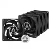 ARCTIC P8 PWM PST 80 mm ventilaator 5-pakk - must/valge