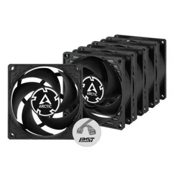 ARCTIC P8 PWM PST 80 mm ventilaator 5-pakk - must/valge