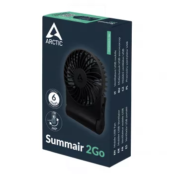 Arctic Summair 2Go laetav aku lauaventilaator - 10 cm (must)