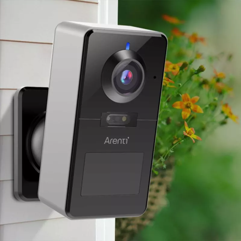 Arenti POWER1Q 2K Smart Battery Security Camera, AI Human Detection, Color Night Vision, IP65, Black