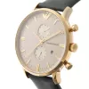 ARMANI AR0386 Meeste klassikaline kvarts-analoogkell 40mm hõbedase numbrilaua ja pruuni nahkrihmaga