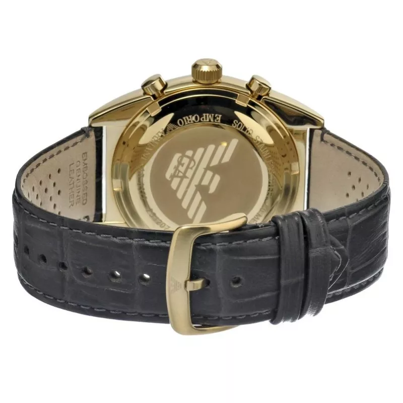 ARMANI AR0386 Meeste klassikaline kvarts-analoogkell 40mm hõbedase numbrilaua ja pruuni nahkrihmaga