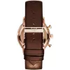 ARMANI AR0387 Men's Quartz Chronograph Watch 42mm Black Dial Leather Strap