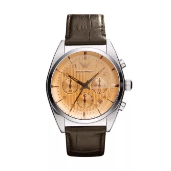 Armani AR0395 meeste kvartskronograafkell 43mm musta nahast rihmaga
